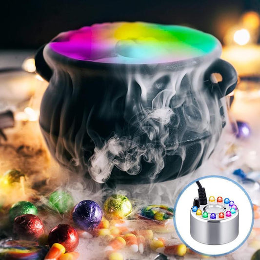 🪄Mini Halloween Fog Machine-Waterproof Frame 12 LEDcolors For Halloween Decoration